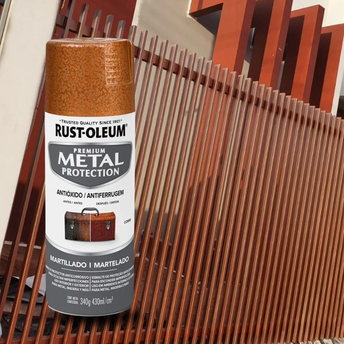 Spray Anticorrosivo Rust-Oleum Metal Protection Martelado Alto Brilho