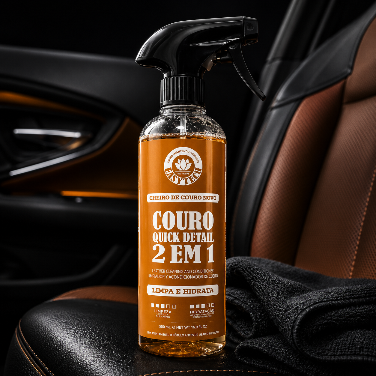 Limpador E Hidratante De Couro Quick Detail 2 Em 1 Easytech