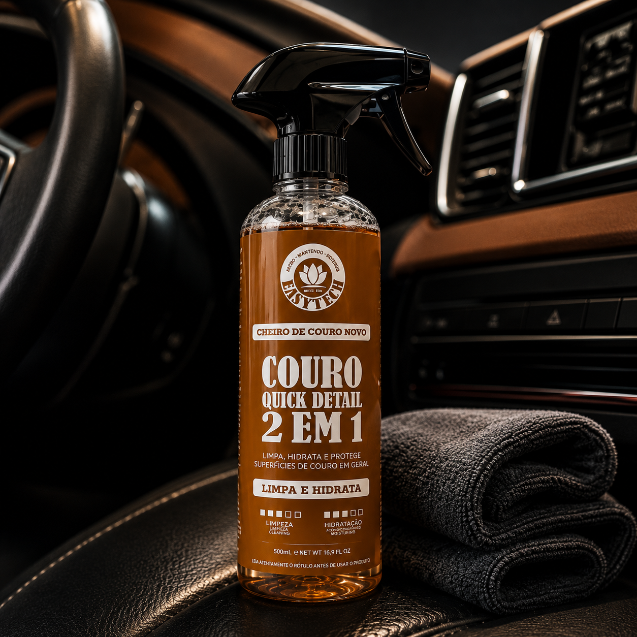 Limpador E Hidratante De Couro Quick Detail 2 Em 1 Easytech