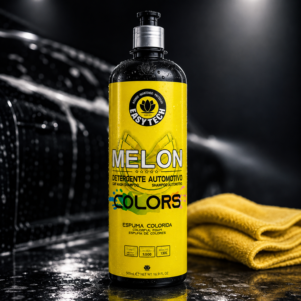Melon 500ml Easytech Shampoo Automotivo Espuma Amarelo Colors Neutro