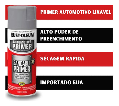 Tinta Spray Primer Automotivo Lixável - Rust-Oleum - Cinza