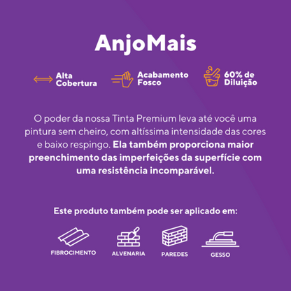 Tinta Acrílica Premium Anjo Mais 3,6L